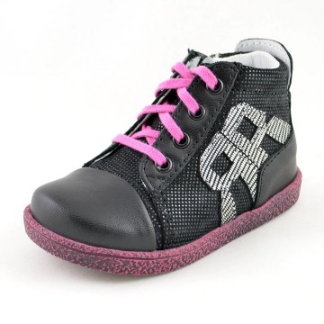 Zwarte leren meisjes schoenen 1