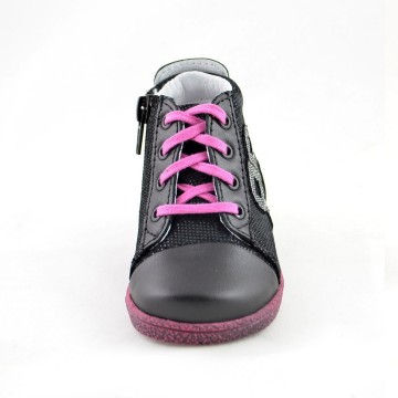 Zwarte leren meisjes schoenen 4