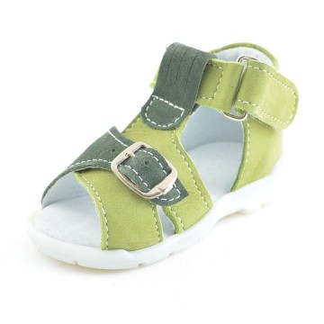 Leren sandalen groen - 1