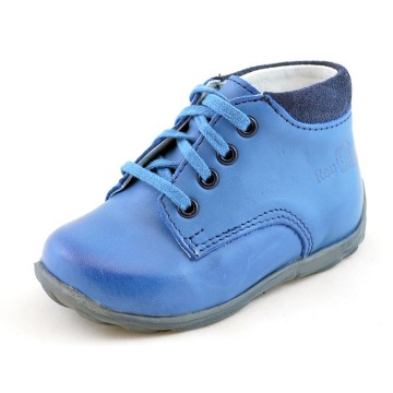 Blauwe leren jongens schoenen 1
