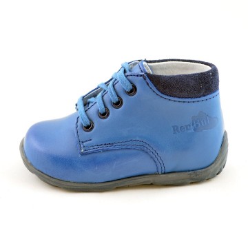 Blauwe leren jongens schoenen 2