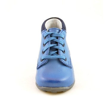 Blauwe leren jongens schoenen 4