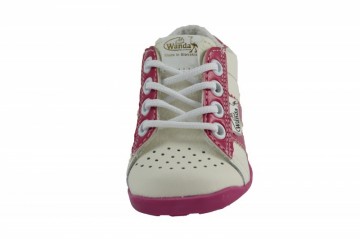 Wit/fuchsia streep - 3
