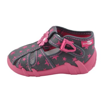 Sandalen grijs met roze sterren - 2
