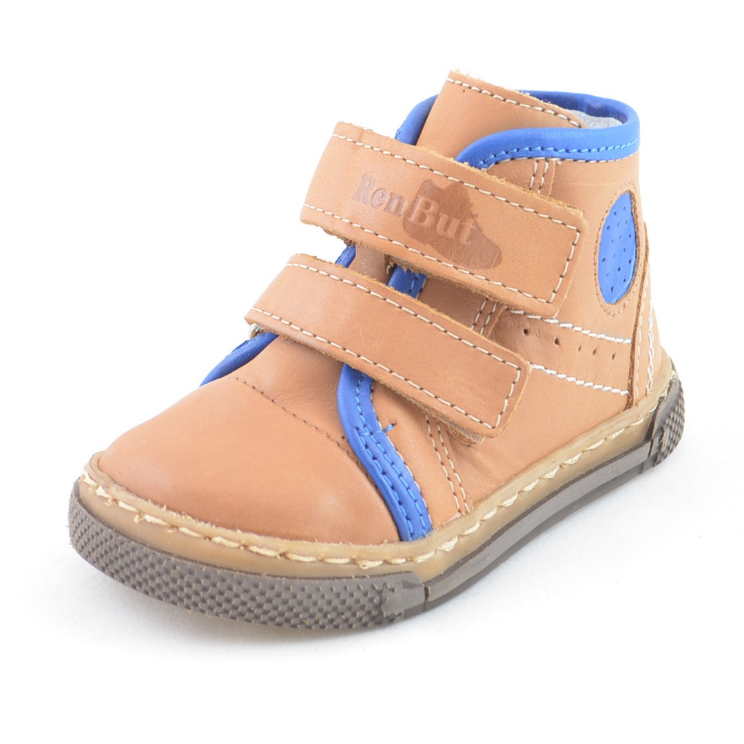 Bruine leren jongens schoenen Stappiez